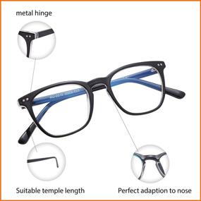 img 2 attached to 👓 EYEGUARD 2 Пакет очков для блокировки синего света Square Eyeglasses: Защитите ваши глаза от перенапряжения при играх на компьютере - Идеально для женщин и мужчин