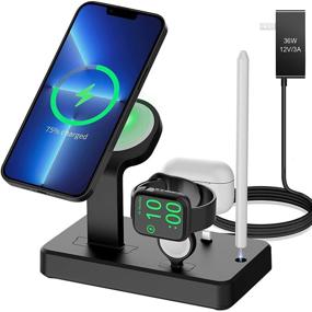 img 4 attached to 🔌 HATALKIN 36W Charger Stand: Multifunctional Charging Station for Magsafe Charger, Apple Watch, AirPods/Pro, iPhone 13/12/Pro/Pro Max/Mini - Desk Dock for Multiple Devices (Magsafe iWatch NOT Included)