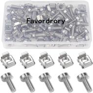 favordrory 30 pack m6 x 20mm rack mount cage nuts, 🔩 screws, and washers: complete set for server cabinets, shelves & routers (silver) logo