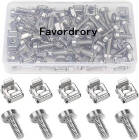 img 4 attached to Favordrory 30 Pack M6 x 20mm Rack Mount Cage Nuts, 🔩 Screws, and Washers: Complete Set for Server Cabinets, Shelves & Routers (Silver)