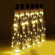 🍷 wine bottle light with cork, 6-pack battery powered string lights for bottles, 20 led warm white fairy lights cork string lights, ideal for diy, party, decor, halloween, wedding логотип