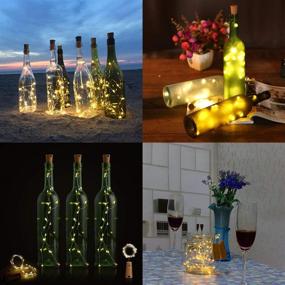 img 2 attached to 🍷 Wine Bottle Light with Cork, 6-Pack Battery Powered String Lights for Bottles, 20 LED Warm White Fairy Lights Cork String Lights, Ideal for DIY, Party, Decor, Halloween, Wedding