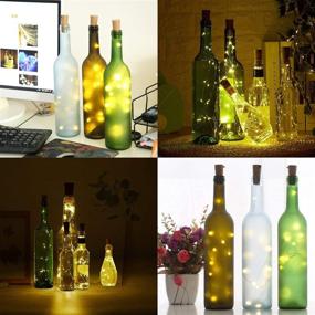 img 1 attached to 🍷 Wine Bottle Light with Cork, 6-Pack Battery Powered String Lights for Bottles, 20 LED Warm White Fairy Lights Cork String Lights, Ideal for DIY, Party, Decor, Halloween, Wedding