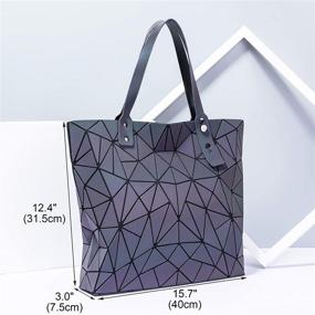 img 2 attached to Geometric Handbags Luminous Holographic Reflective Women's Handbags & Wallets for Shoulder Bags