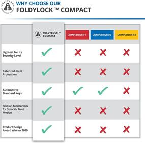 img 2 attached to 🔒 FoldyLock Folding Bike Locks - Complete Set of 2 Matching Locks with 6 Identical Keys - Patented Lightweight Heavy Duty Anti Theft Locks with Carrying Cases for Bikes and Scooters (Compact Black)