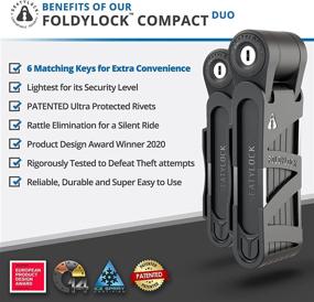 img 3 attached to 🔒 FoldyLock Folding Bike Locks - Complete Set of 2 Matching Locks with 6 Identical Keys - Patented Lightweight Heavy Duty Anti Theft Locks with Carrying Cases for Bikes and Scooters (Compact Black)