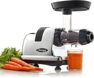 🥕 omega j8006hdc cold press vegetable and fruit juicer, masticating extractor and nutrition system, triple stage, 200-watts, chrome логотип