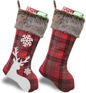wujomz christmas stockings inches snowflake logo