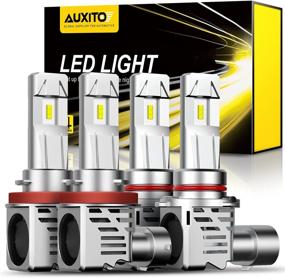 img 4 attached to 🔦 AUXITO High Low Beam LED Headlight Bulbs Combo 9005 H11, 12000LM 6500K Cool White, Wireless Headlight LED Bulbs, Pack of 4