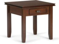 🏮 simplihome artisan solid wood contemporary end side table: 21-inch wide, russet brown, with storage, 1 drawer – ideal for living room and bedroom décor logo