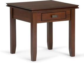 img 2 attached to 🏮 SimpliHome Artisan Solid Wood Contemporary End Side Table: 21-Inch Wide, Russet Brown, with Storage, 1 Drawer – Ideal for Living Room and Bedroom Décor