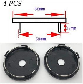 img 1 attached to 🔧 FT&C 4 штуки 60 мм ABS алюминиевая черная/серебристая шайба для колес Shelby для автомобиля - защитная крышка для центральной части кастомных дисков из премиального качества!