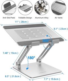 img 1 attached to Стенд для ноутбука AboveTEK: Регулируемый подъемник для ноутбуков с диагональю 17,3 дюйма, эргономичный алюминиевый компьютерный стенд для MacBook Pro и HP - идеально подходит для офиса/дома!