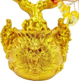 img 1 attached to 🌳 Yellow Crystal Fortune Tree - Enhancing Wealth, Luck, Prosperity, & Success with Feng Shui Gold Money Tree Bonsai - Perfect Decor for Home or Office