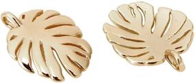img 3 attached to 🍃 10 Pieces 18K Gold Plated Brass Monstera Leaf Charms for Jewelry Making DIY - DanLingJewelry