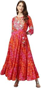 img 4 attached to Rytras Womens Printed Anarkali Embroidery