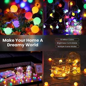 img 2 attached to Orbecco RGB Smart String Lights 32.8ft/10m, 66 Bulbs LED Fairy Lights Waterproof Voice Remote App Control for Halloween Christmas Indoor Outdoor Party Decor, Compatible with Alexa, Google Home