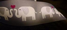 img 1 attached to 🐘 3 Yards of Gray and White Elephant Ribbon