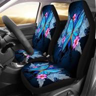clohomin blue butterfly flower car seat covers front only universal 2 pcs fabric seat covers bucket protector for cars vehicle fit sedan logo