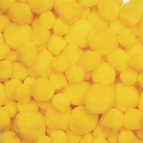img 4 attached to 🌼 Colorations Yellow Super Fluffy Soft Acrylic Pom Poms - Set of 100, 3 Sizes - Perfect for Kids' Crafts, DIY Projects, and Creative Hobbies