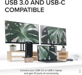 img 1 attached to 🔌 Versatile Plugable USB 3.0 and USB-C Laptop Docking Station: Dual Video HDMI, Gigabit Ethernet, Audio, 6 USB Ports for Windows and Mac