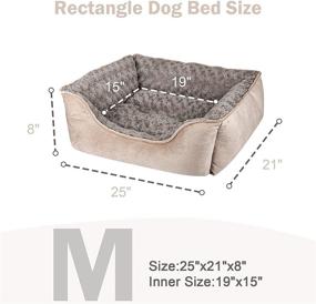 img 3 attached to JOEJOY Rectangle Dog Bed: Machine Washable, Non-Slip, Breathable, Durable Orthopedic Calming Pet Cuddler in Multiple Sizes (Beige)