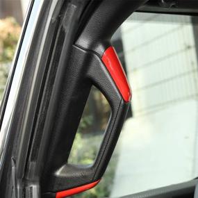 img 2 attached to 🚗 Enhance Your Jeep Wrangler JL's Exterior with RT-TCZ ABS A&B Pillar Grab Handles Decoration Cover