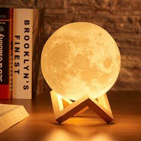 img 4 attached to 🌕 Welkey Plus 16-Color Moon Lamp: Dimmable & Time Setting, USB Rechargeable with Remote Control - Perfect Birthday Gift for Kids & Moon Lovers (4.8in)