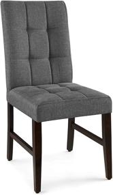 img 3 attached to Modway Promulgate Biscuit Tufted Grey Upholstered Dining Side Chair - Set of 2