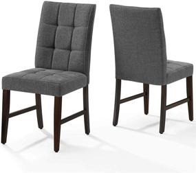 img 4 attached to Modway Promulgate Biscuit Tufted Grey Upholstered Dining Side Chair - Set of 2