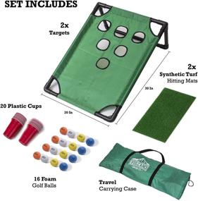 img 3 attached to VULCANO SPORTS Beer Pong Golf Game Set: Target Boards, Cups, Mats, Balls & Carrying Case