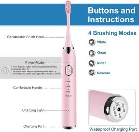 img 3 attached to WOSUK Sonic Electric Toothbrushes with 4 Modes and 16 Gears - Travel-Friendly Design, USB Fast Charge, Smart Timer - Ideal for Adults and Kids, Includes 4 Brush Heads