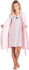 img 4 attached to 2 Piece Nightgown and Robe Set for Women's Comfortable Loungewear