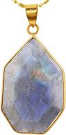 🌟 sunyik natural irregular crystal gemstone pendant necklace: a stylish accessory for women and men logo