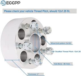 img 3 attached to 🔧 ECCPP 4X 2-дюймовые расточные кронштейны для колес с 5 болтами | 5x100 мм до 5x100 мм | 56.1 мм центральный отверстие | Подходит для Subaru Legacy, Impreza, Forester, Baja, Outback | 12x1.25 болты.