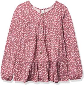 img 3 attached to Speechless Sleeve Jersey Tiered Burgundy Girls' Clothing