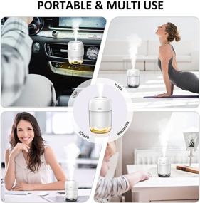 img 1 attached to 🌬️ OTWEN Portable Cool Mist Humidifiers: Compact Car Diffuser with Holder - BPA-Free, Whisper Quiet, Ideal for Car, Bedroom, Baby, Plants, Office, Desk, Travel - Auto Shut Off, Night Light Included