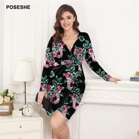 img 1 attached to 👗 Winter Dresses for Women: POSESHE's Bodycon Clothing Collection
