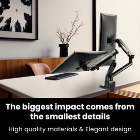 img 1 attached to EVEO Premium Dual Monitor Stand Mount - Ultrawide Screen Desk Mount with Full Motion Mechanics, Adjustable Height/Tilt/Swivel/Rotation - Holds 18.5lbs/arm