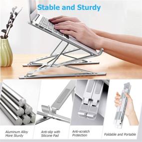 img 2 attached to 👨 Laptop Stand with 15 Adjustable Levels | Fully Foldable Portable Laptop Holder | Work from Home | Compatible with Computer Notebook, Tablet, iPad, MacBook Pro Air, HP, Dell