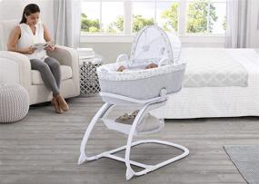 img 3 attached to Enhanced 2-in-1 Delta Children Moses Bedside Bassinet Portable Crib - Elephant Dreams