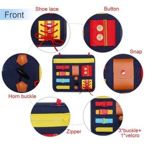 img 3 attached to 🎁 SIMBOOM Toddlers Busy Board for Early Learning Life Skills - Developmental Toys with Zippers, Buttons, Buckles - Basic Skills Activity Board Ideal for Kids Holiday Gifts, Blue