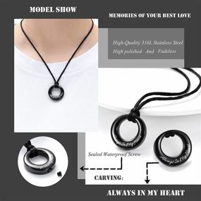 img 3 attached to 🔗 Hearbeingt Cremation Jewelry Urn Necklace for Ashes: The Circle of Life Eternity Memorial Pendant in 316L Stainless Steel