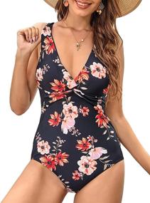 img 4 attached to MOLYBELL Control Crisscross Slimming Swimsuit L Women's Clothing in Swimsuits & Cover Ups