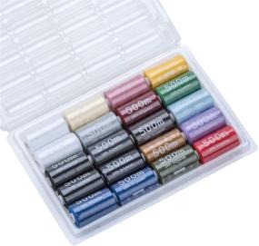 img 2 attached to 🧵 Bowerbird Craft: All-in-One Sewing Thread Assortment - 20 Spools, 17 Colors, 100% Polyester, 546yard/500m Each