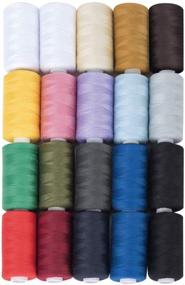 img 4 attached to 🧵 Bowerbird Craft: All-in-One Sewing Thread Assortment - 20 Spools, 17 Colors, 100% Polyester, 546yard/500m Each