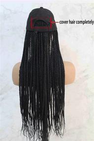 img 1 attached to 🧢 3X Bоксы для наращивания волос Box Braids с бейсболкой - 24 дюйма синтетических косичек для BeneFly