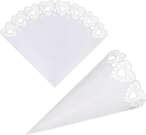 img 2 attached to 💍 GWHOLE 100 Piece Heart Confetti Petal Cone Set for Wedding Party, in White color