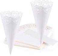 💍 gwhole 100 piece heart confetti petal cone set for wedding party, in white color logo