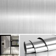 livelynine 15.8x197 inch stainless steel wallpaper decorative silver vinyl self-adhesive peel and stick brushed nickel cover for household appliances - dishwashers, mini fridges, ovens, and dryers логотип
